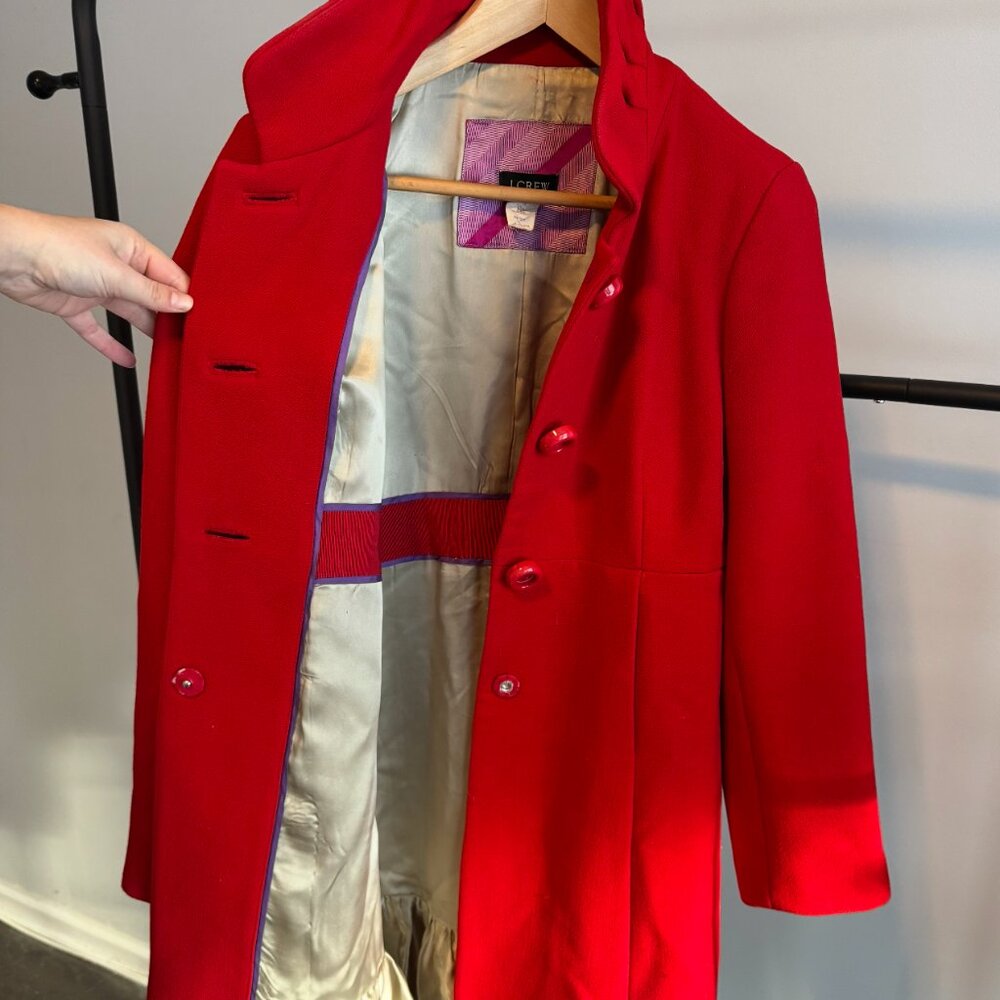 J. Crew double-cloth Sybil coat with Thinsulate, size 6, Dark Poppy